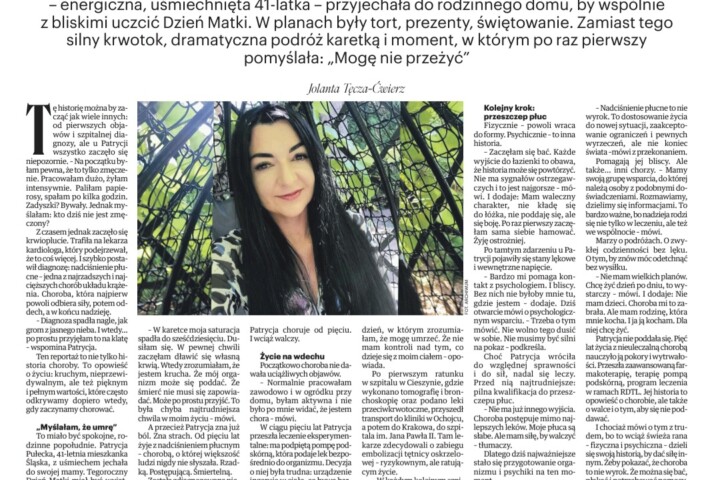 Pacjentka walczy o swoje życie